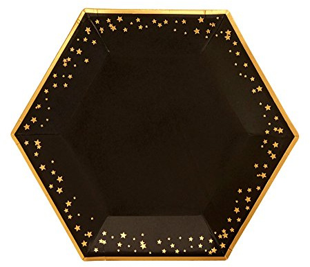 Neviti Glitz and Glamour 773161 Assiettes en carton Noir/doré Taille L