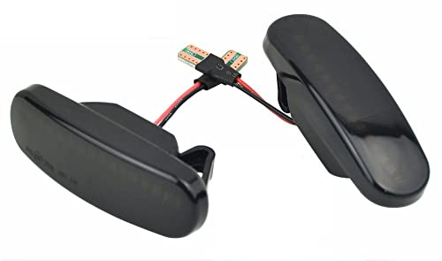 Indicatore di direzione Freccia Specchietto laterale LED Compatibile con Fiat Panda Grande Punto EVO Doblò Fiorino Qubo Stilo Lancia Musa Luce Dinamico Progressivo Fumè Nero Side Marker Dynamic