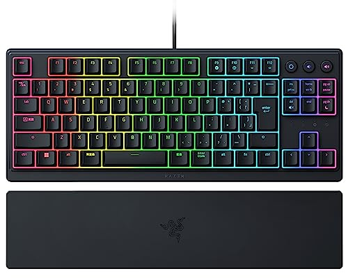 Razer Ornata V3 Tenkeyless JP Comfortable Click Mechanical/Membrane Switch Equipped with Numeric Keyboard, Low Profile, Dedicated Media Key with Backlight, UV Coat Key Cap, Chroma RGB Lighting,