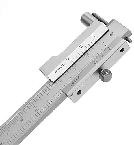 Herramienta de Medición con Calibrador Vernier de Acero Inoxidable, Superficie de Medición de Pulido Fino con Aguja de Carburo, Escala Transparente para Varios Mecanizados