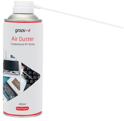 Groov-e Air Duster Can - Compressed Air Cleaner for PC, Canned Air Spray, Can Dust Cleaner for Keyboards and Electronics - Extension Straw, 400ml