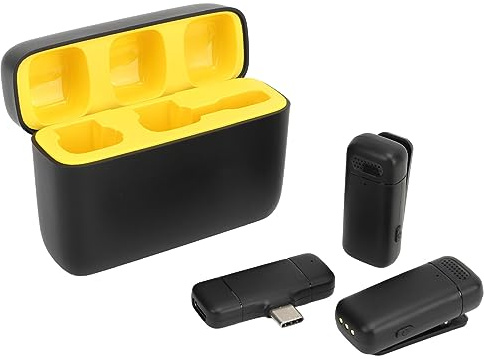 2,4-G-Zweikanal-Funkmikrofon, Intelligente Geräuschunterdrückung, USB-Ausgang, Unterbrechungsfreie Stromversorgung und Starke Kompatibilität, Rauschunterdrückung mit Einer Taste,