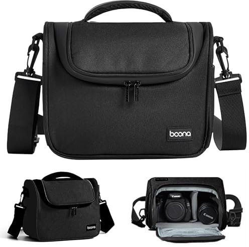 Linpr Sac Photo Professionnel Imperméable pour Appareil Photo Reflex/Numérique - Sac à Dos & Bandoulière Compatible Sony Alpha 7 III, Nikon, Étui Protecteur avec Porte-Accessoires (Noir, Petit)