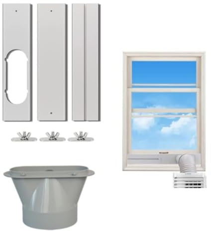Kit di Scorrimento per Finestre Elastiche e Tenuta Universale per Aria Condizionata Portatile - Tubo di Scarico Con Accoppiatore, Ventilazione AC Regolabile per Finestre Scorrevoli