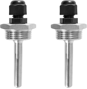 ChAusa 2 Pièces Puits Thermométrique Acier Inoxydable Immersion de 50mm pour Sonde de Température-Filetage 1/2 pour Capteur de Température-Tubes de Protection pour Thermocouples-Tube de