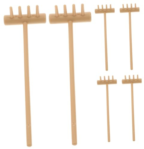 HIAKDOFT Lot De 6 Mini Râteaux Zen Décoratifs Jaunes, Outils De Jardinage De Bureau pour Contemplation, Micro-râteaux Compacts Et Légers, pour Jardin Zen Et Décoration De Table