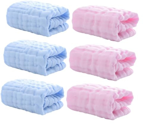 Mipcase 6 Pièces Mousseline Debarbouillette Absorbante Serviettes pour Essuyer la Salive la Transpiration