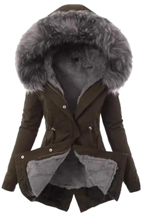 Générique Manteau Polaire Pour Femme Épaissir Blouson Manches Longues Grande Taille Doudoune Duffle Coat Femme Court Hiver Chaud Ample Manteaux