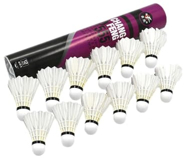 Badmintonboll med fjädrar | Duckfjädervolanger med hög stabilitet och uthållighet | Sportutrustning för barn och vuxna, idealisk present för träning, inomhus utomhus lek.