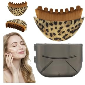 Lymphatische Gesichtsbürste, Lymphatische Gesichtsbürste für empfindliche Haut Lymphdrainage Massagegerät, Lymph Bürste Gesicht, Entwickelt Für Die Konturierung Von Gesicht (Braun 1)