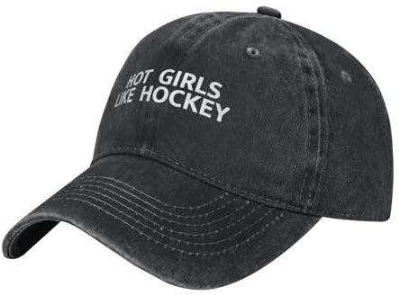 Hot Girls Like Hockey Kvinnor Män Visir Keps Bekväm Justerbar Cowboy Hatt Truckerhatt för Sommar Tennis Sport