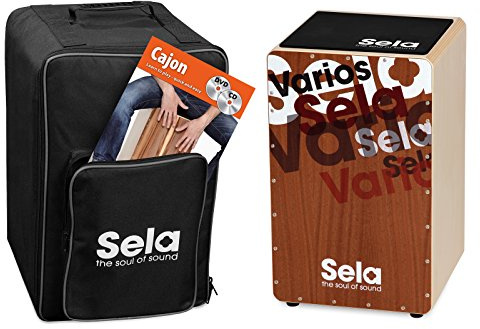 Sela SE 133 EN Varios Cajon Bundle mit Rucksack, Sitzpad, englischer Anfängerschule, CD und DVD