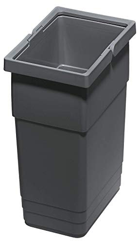 eins2vier Abfallsammler Höhe: 275 mm Volumen 6 Liter 210 x 140 mm dunkelgrau 5135.11 Komposteimer Recycling-Mülleimer von SOTECH