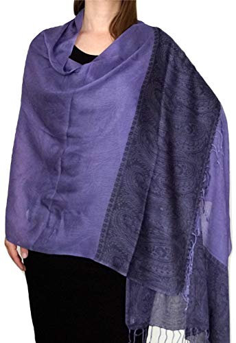 Ruwado Handgewebter Kaschmir Schal in Lila Farbe für Klassische Damen mit klassischen Outfits und geschmack - 75cm x 200cm