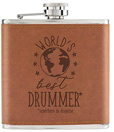 World's Best Batteur 6oz Cuir PU Hip Flasque Fauve