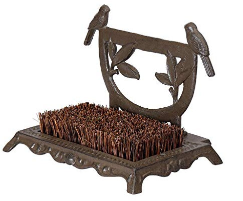 Cast Iron Boot Brush Scraper Garden Birds Shoe Scraper