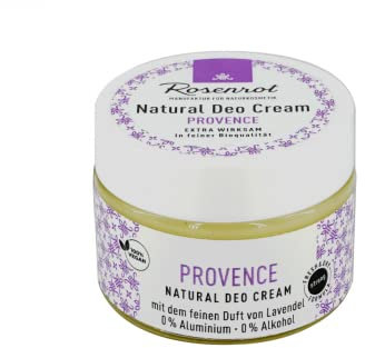 Rosenrot Naturkosmetik - Crema desodorante - Provence - Con el fino aroma de lavanda - 0% aluminio - 0% alcohol - Vegano