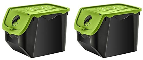 Stoccaggio scatola di stoccaggio cipolla aglio cibo contenitore cucina immagazzinaggio in plastica vegatable mantenere fresco (Color : 2 Pcs (Green And Green))