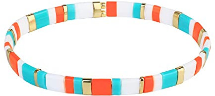 KELITCH Bunte Strand Stretch Armbänder Tila Beads Armbänder Boho Freundschaftsarmbänder Charm Armbänder für Damen