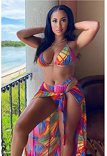 Bandeau Bikini Set Swimsuit,Three-Piece Sands, Three-Piece-A_M,Wrap Two Piece Push Up Swimsuits