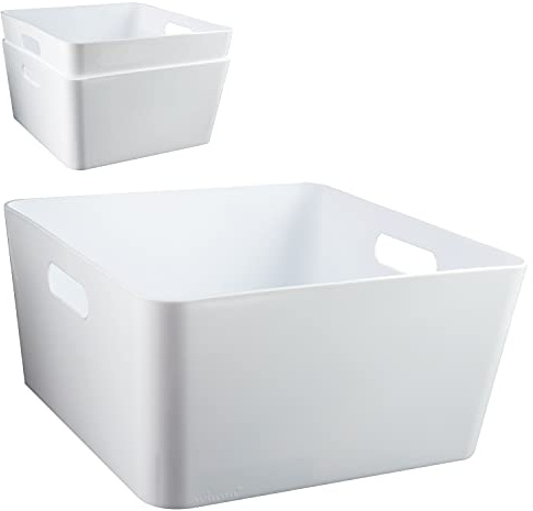 3 Stück Ordnungsboxen passend für Kallax 15cm hoch weiß 30x30cm Wandregal