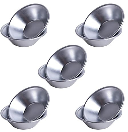 Stampi di Crostate di Uova, 10 Pezzi Alluminio Formine per Tartellette, Antiaderenti Forme per Crostatine, Riutilizzabile, Making Mold Piastra DIY Strumento di Cottura, per Budini Gelato Cioccolat