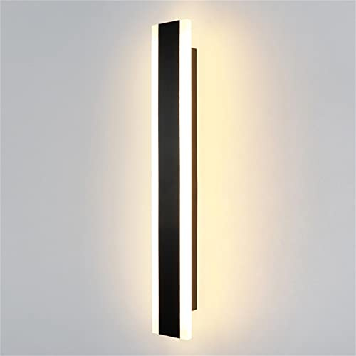 LED Lange Lichtleiste Wandlampen Innen Dimmbar Modern Wandleuchten 3 Farbtemperatur Einstellbar Aluminium Acryl Wandlicht Up Down Wandbeleuchtung Schlafzimmer Wohnzimmer Treppen (Schwarz,100cm 48W)