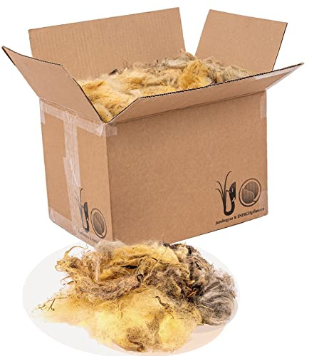 Schafwolle Öko-Dünger Flocken, Gartendünger für alle Pflanzen, 100% natur, unverpresste Nährstoff-Düngung für Gemüse, Blumen, Baum- und Strauchdünger (4 kg, Natur (ungeschnitten))