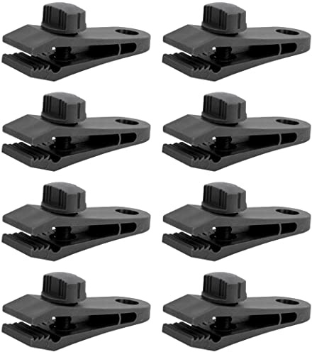 Tarpaulin Clips Heavy Duty Tarp Clips Crocodile Mouth Tent Clips Multipurpose with Tighten Lock Grip Thumb Screw (Pack of 8)