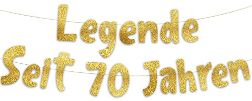 Lustige Banner, Glitzerbanner Legende Seit 70 Jahren, Partyzubehör zum 70. Geburtstag