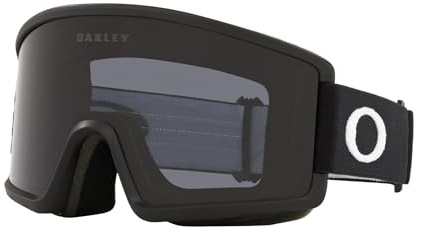 Oakley Target Line L OO7121 Matte Black/Dark Grey Ski Goggles For Men For Women + Bundle Accessory Leash Kit, Microfiber Pouch