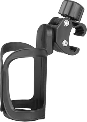 Grapelet 1X Stroller Cup Holder,Universal Pram Bicycle Pushchair Cup Holder, 360 Degree Rotation ABS Adjustable Drink Coffee Bottle Organizer Accommodate for Baby Bottles, Bike and Beverage Bottles