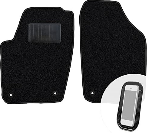 moto-MOLTICO Vorne Fußmatten Auto Velours Autoteppiche Schwarz Automatten Set 2-teilig passend für VW Polo IV 2001-2009