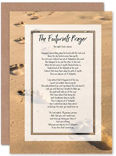 Artery8 Jesus Herr Fußspuren Sand Gedicht Inspirierend Geburtstagskarte