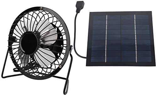 HERCHR 5 W Mini-Ventilator Mit Solarpanel, Mini-USB-Kühleisen-Ventilator Für Gewächshaus, Wohnmobil, Haus, Hühnerstall Im Freien