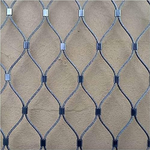 POCHY Katzennetz Drahtverstärkt, Sicherheitsnetz Flexibel Edelstahl Treppen Schutznetz Anti-Fall für Balkonen, ​Terrassen und Fenstern (Color : 10cm, Size : 3x3m/9.8x9.8ft)