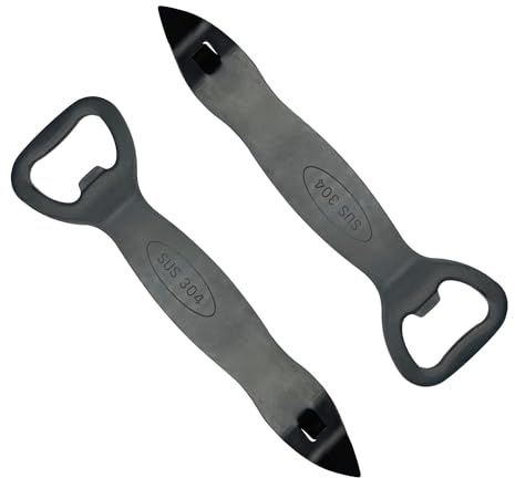 2 Pcs Black Bottle Opener Stainless Steel Can Punch Opener Church Key Can Opener Beer Openers for Bar Kitchen Party, Gift for Men Husband Father Boyfriend