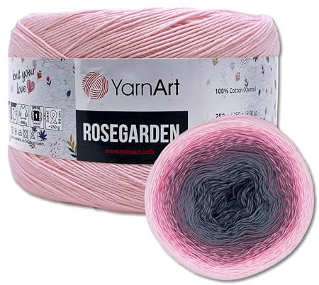 Frida's Wollhaus YarnArt 250 g = 1000 m Rosegarden Bobbel Farbverlaufsgarn Wolle 26 Farben (313 | Hellrosa-Rosa-Lila-Mauve)