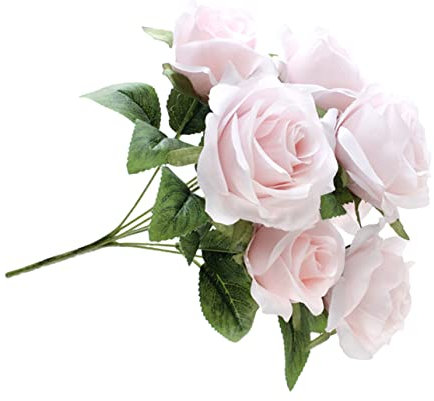 IMIKEYA Künstlicher Rosenstrauß Köpfe Rosa Realistische Seidenblumen Für Hochzeiten Partys Und Wohnraumdekoration Pflegeleicht Und Langlebig Für Vasen Und Arrangements