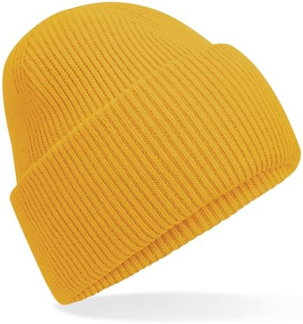 Hatstar Warme Damen Beanie Mütze | Herren Grobstrick Wintermütze | Wollmütze Strickmütze | Unisex für Damen und Herren | Weich und Dick (Ocker Gelb)