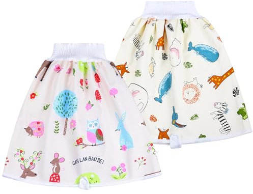 MOEMOE BABY 2 Stück Windelhosen Nachtgebrauch Windelrock Kinder, Töpfchen Trainingshose, Baumwolle Lernhose Trainerhosen für Kinder Hirsch L