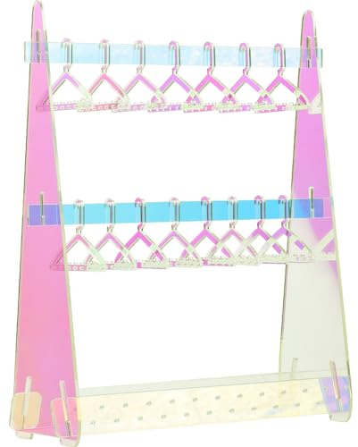 SUNNYCLUE Ohrring Halter Ständer Ohrring Rack Halter Mit 16 Mini Aufhänger Ohrring Halter Aufhänger Ohrring Organizer Ständer Acryl Ohrring Halter Hänge Organizer Für Frauen Und Erwachsene