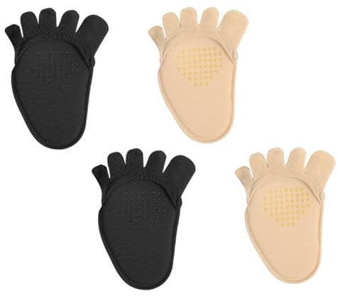 Healvian 6paare Halbhand Socken Für Damen Anti-rutsch Unsichtbare Zehensocken Und Hautfarbe Für High Heels Und Sandalen Atmungsaktiv Und Bequem Für Sommer