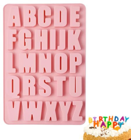 Silikonform Buchstaben, Gießformen Buchstaben, A-Z Alphabet Schokoladenform, 26 Buchstaben Silikonformen, Seifenform Backform Epoxidharz Formen Mould Letters