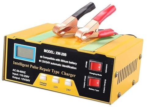 LadegeräT Autobatterie 12 / 24V Autobatterie-Ladegerät 10A Impulsreparatur Schnelllade-Digitalanzeige mit Autobatterie LadegeräTe