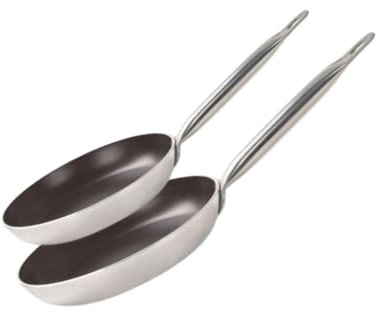 Elo 9803650 Pfannen-Set, 2-teilig, Aluminium, Pfanne, für alle Herdarten, Induktion, Antihaftpfanne, ohne Pfas, Aluminium, Keramik, Edelstahl, 32 und 28 cm