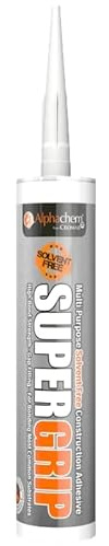 CROMAR AlphaChem Supergrip Solvent Free Adhesive | | High Strength Solvent-Free Multi-Purpose Adhesive | 295ml Cartridge - White