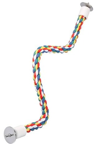 ZONADAH Kauseil für Vögel, bunt, flexibel, Sitzstange für Vögel, Baumwolle, 60 cm, Vogelleiter, Schaukelkäfigseil für Papageien, Sittiche, Nymphensittiche, zum Sitzen und Spielen, Vogelkäfigzubehör