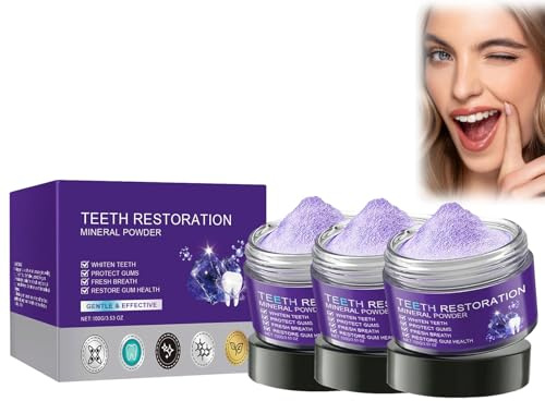 Zahnreparatur Mineralpuder, Zahnrestaurations Mineralpuder, Zahnpulver, Teeth Restoration Mineral Powder, Effektiv bei der Stärkung von Zähnen und Zahnfleisch (3)