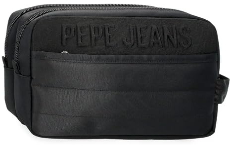 Pepe Jeans Ancor Neceser Dos Compartimentos Adaptable Negro 26x16x12 cms Poliéster 0,38L by Joumma Bags